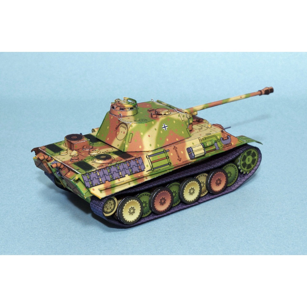 Mô hình giấy quân sự xe tăng xe tank Panther Ausf. G tỉ lệ 1/72
