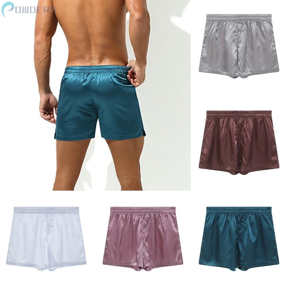 Quần Lót Boxer Vải Satin Lấp Lánh Chất Lượng Cao Thời Trang Đi Biển Cho Nam