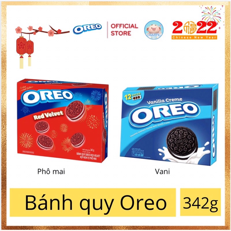 Bánh quy sôcôla OREO vị vani hộp 342g