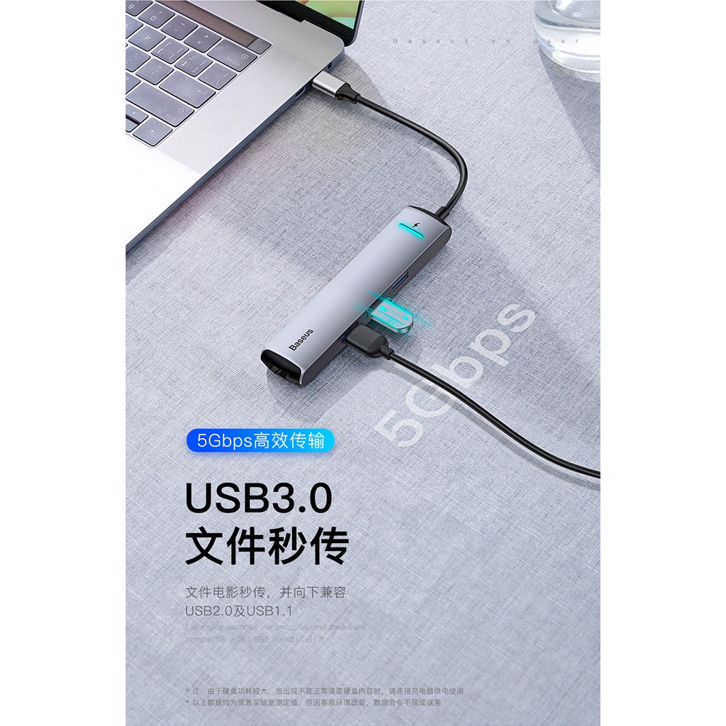 Bộ Chia Cổng Type-c Sang Hdmi / Usb 3.0 / Rj 45 6 Trong 1