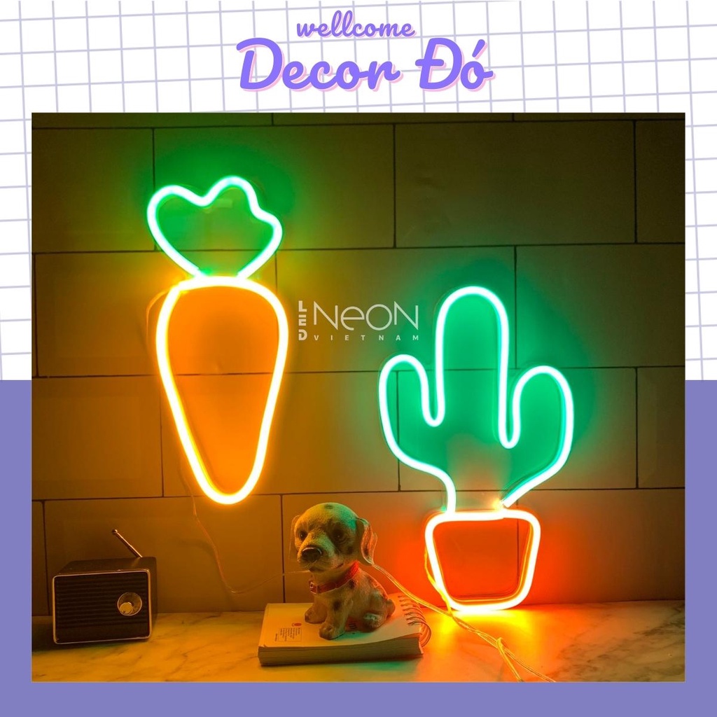 Đèn NeonSign | Xương Rồng | Kích Thước 26x16cm | Quà Tặng Trang Trí Cực Chất , Siêu Sáng & Tiết Kiệm Điện Với Led 12v