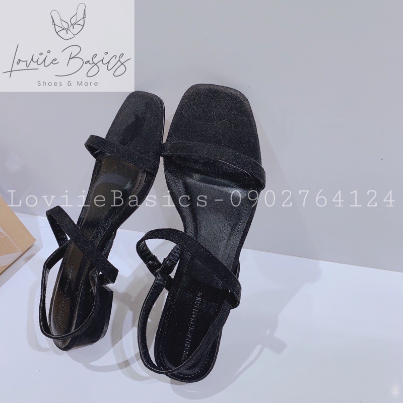 SANDAL NỮ LOVIIE BASICS - SANDAL QUAI MẢNH ĐẾ VUÔNG 2 PHÂN - SANDAL QUAI NGANG - SANDAL GÓT VUÔNG 2CM  S210302