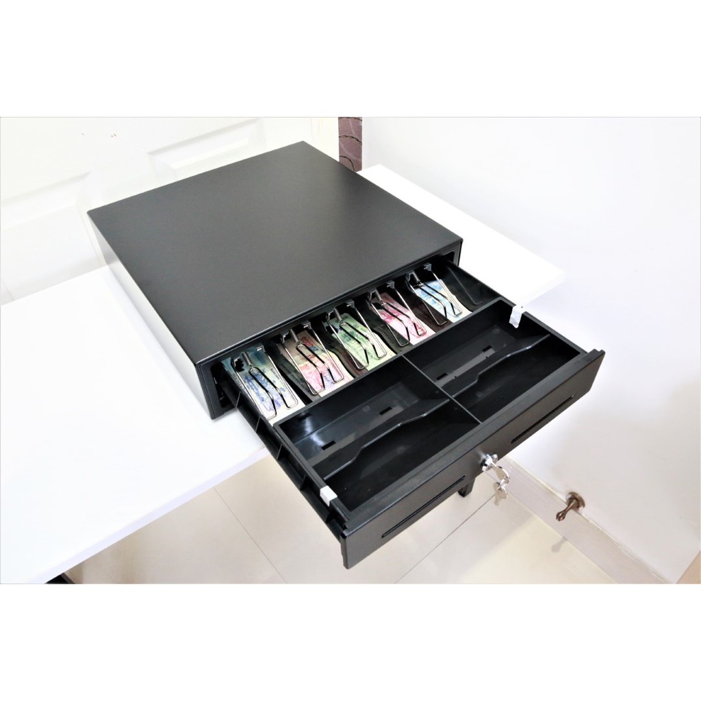 Ngăn kéo đựng tiền, Két đựng tiền thu ngân dPosM411 -  RT405 và JJ410 - M405 10 ngăn - 24V 1A kết nối máy in hóa đơn K80
