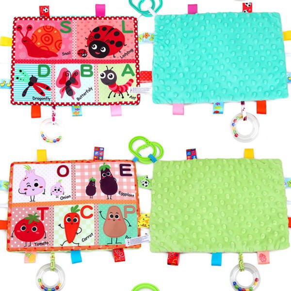 AD Multifunctional Baby Soothing Towel with Teether Newborn Infant Hand Grasping