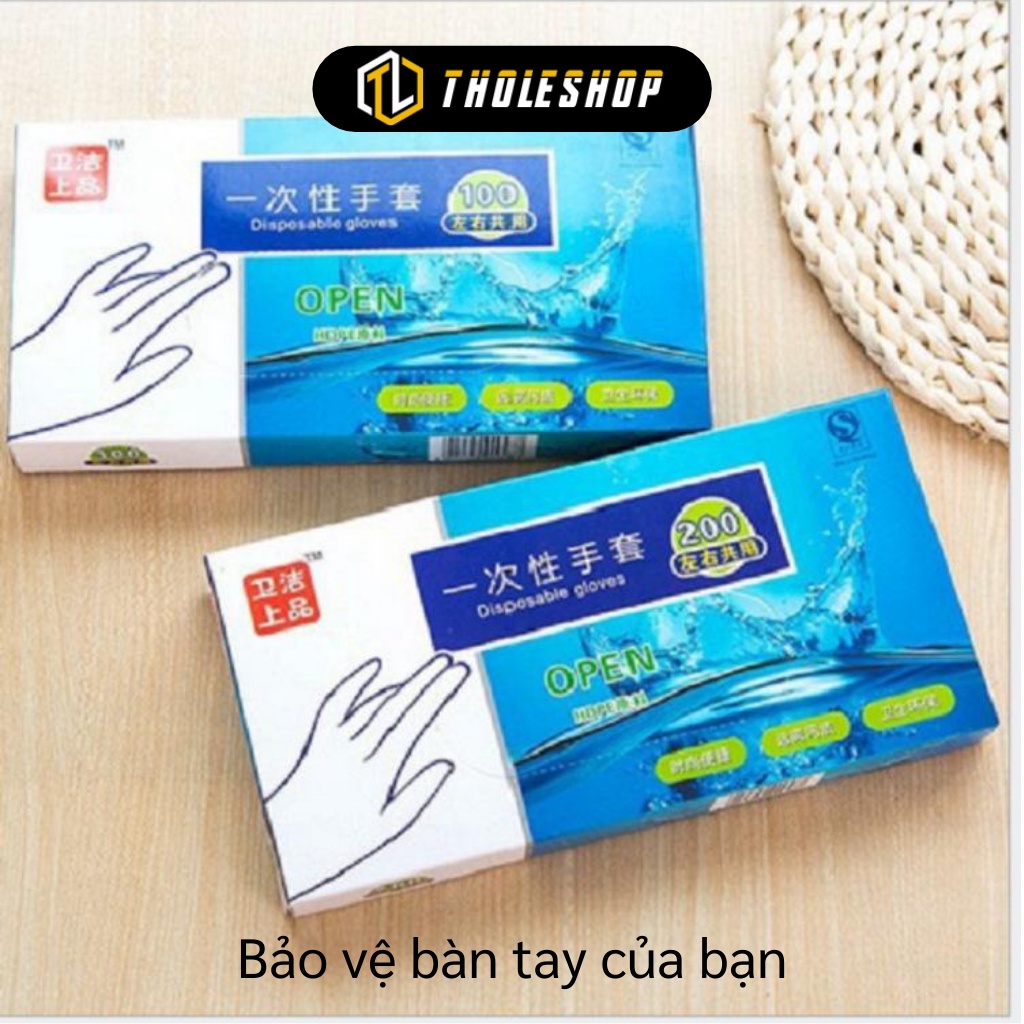 Bao Tay Nilong - Hộp 200 Bao Tay Dày Dặn Dùng 1 Lần Làm Bếp Nấu Ăn, Nhuộm Tóc 7794