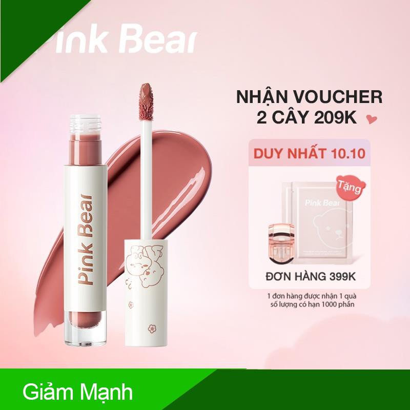 (Giảm Mạnh) Son Kem Bóng Pink Bear Dưỡng Ẩm Lâu Trôi 2.5g