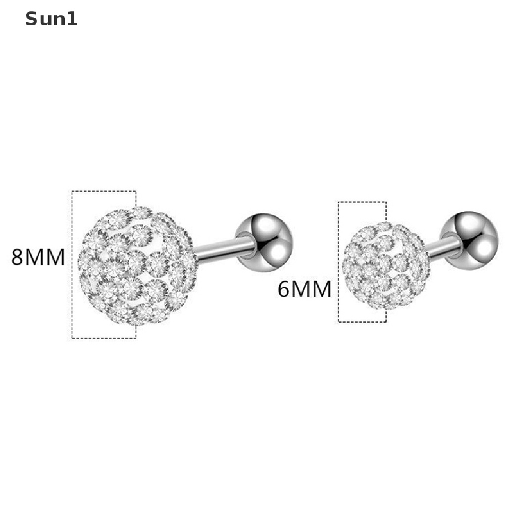 Sun1 &gt; Khuyên Tai Xỏ Sụn / Môi / Tai / Cơ Thể Sụn Tai Bằng Thép Đính Pha Lê Helix Bên Trong Cho Nữ
