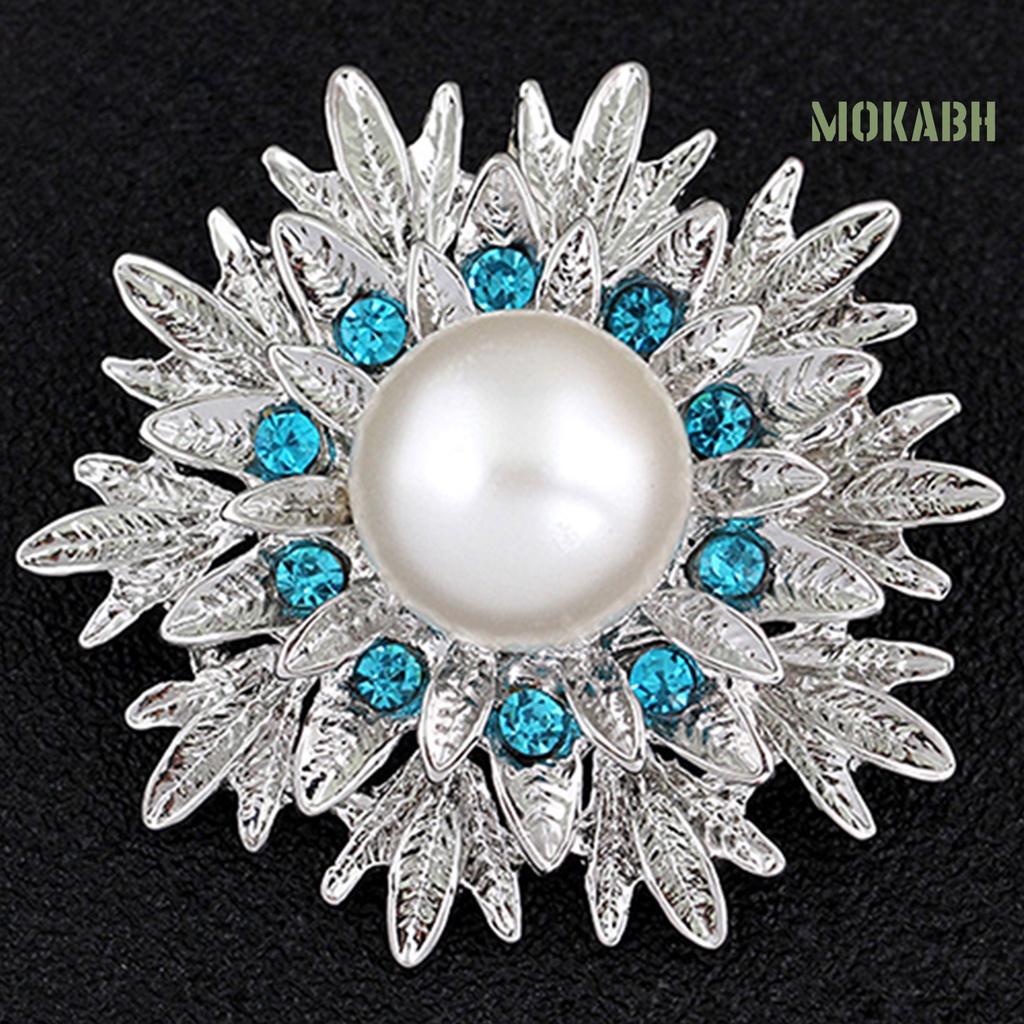 Ghim Cài Áo Hình Hoa Đính Ngọc Trai Giả Bằng Hợp Kim Dễ Phối Đồ Thời Trang Cho Nữ