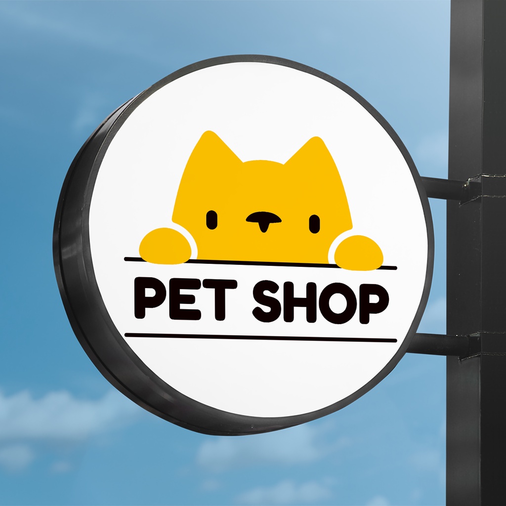 Mẫu thiết kế logo giá rẻ hình mèo vàng cho pet shop, cửa hàng thú cưng