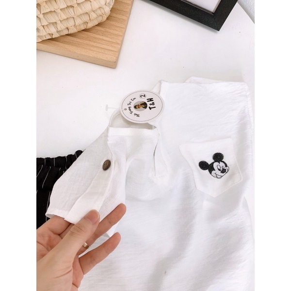 Bộ mickey cổ V cho bé trai