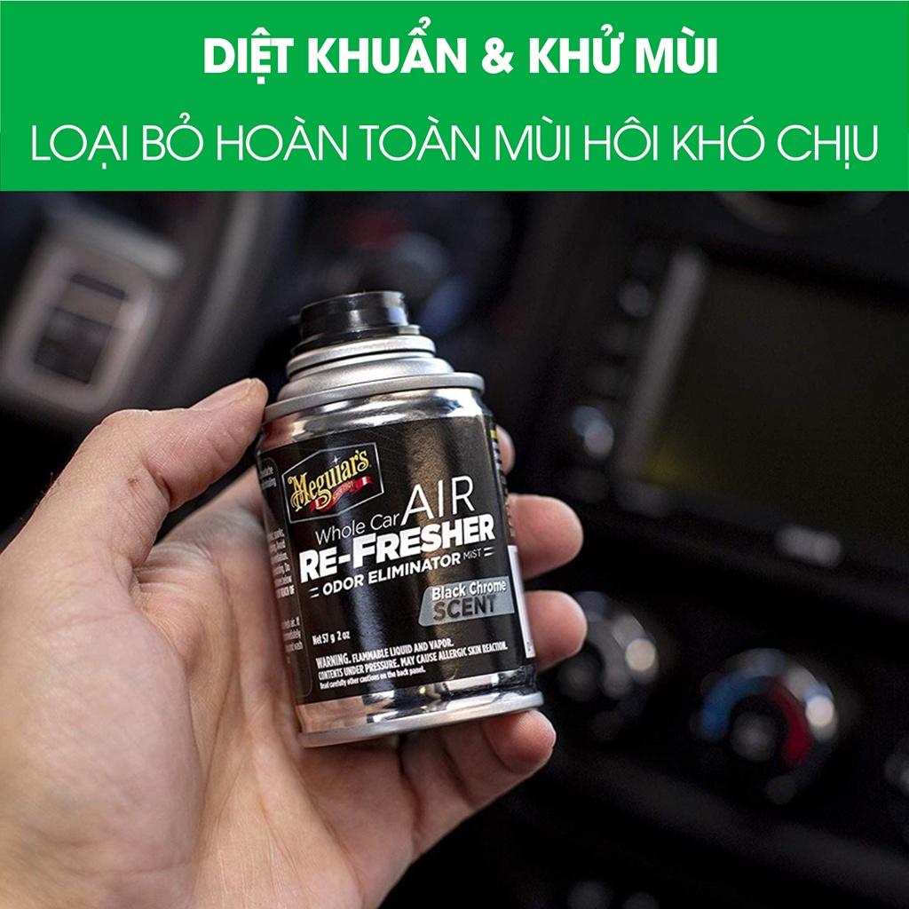 Xịt khử mùi diệt khuẩn ô tô Meguiars Air Refresher chính hãng hương thơm nước hoa cao cấp loại bỏ mùi nội thất xe hơi