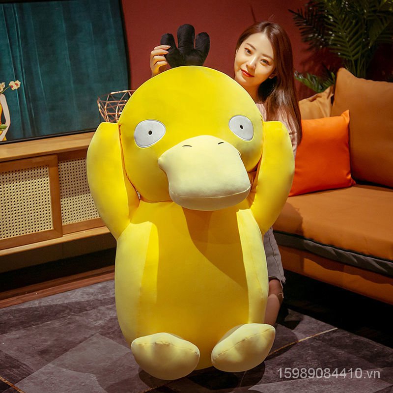 Toy New Spot Psyduck Big Pillow Lying Duck Plush Toy Doll Student Pokémon Birthday Gift for Girls and Children