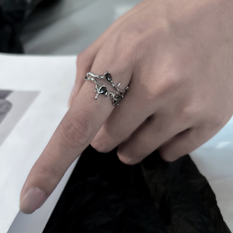 Nhẫn Đeo Tay Thiết Kế Hai Lớp Phong Cách Mới Lạ Cá Tính