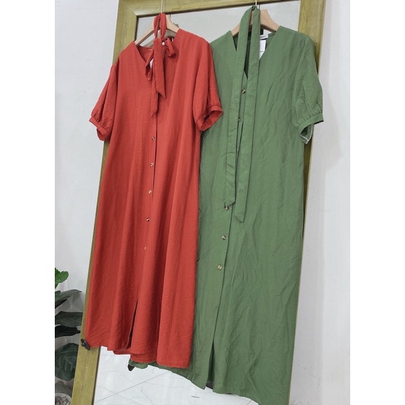 váy cổ v dáng dài ( tặng kèm đai buộc eo) | BigBuy360 - bigbuy360.vn