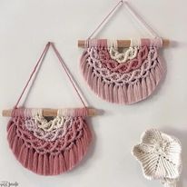 [ mành treo rèm treo phòng ngủ phòng khách] macrame trang trí siêu độc đáo màu hồng phối