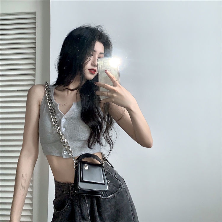 Áo Croptop Nữ 3 Lỗ Khuy Ngưc 🦋 Áo Crt Nữ Dáng Ôm Trơn 3 Màu 🦋 | WebRaoVat - webraovat.net.vn