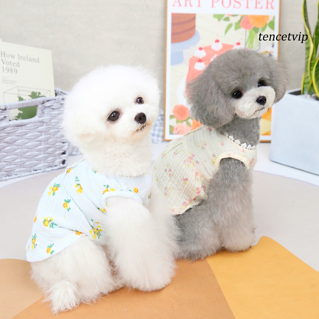 Đầm in hoa thiết kế giản dị cho cún cưng