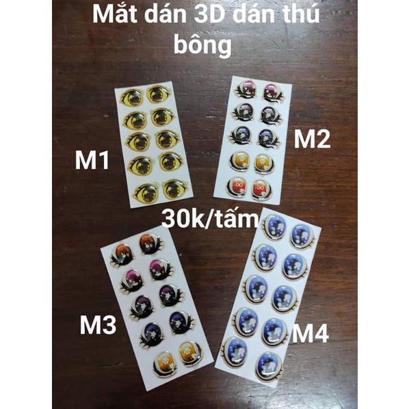 Phụ kiện mắt và miệng 3d dán thú bông