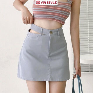 Chân váy chữ A lưng bên phối kiểu 07211 VM Shop, chân váy ngắn trơn thời trang ulzzang CVN00044