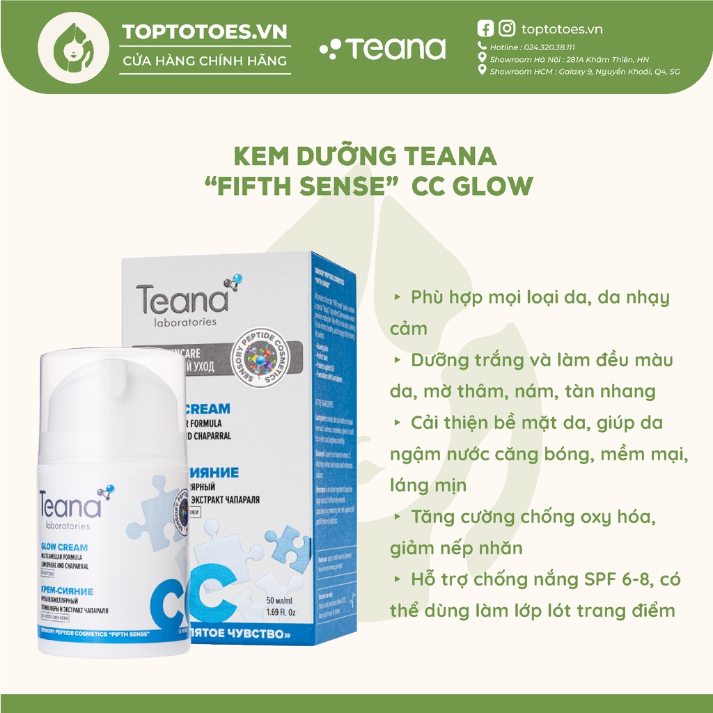 Kem dưỡng Teana "Fifth Sense" CC Glow Cream giúp da trắng, sáng tự nhiên 50ml