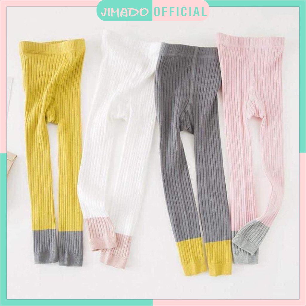 Quần legging bé gái size đại chất len tăm gấu phối màu cá tính xinh xắn cho bé JIMADO SE669