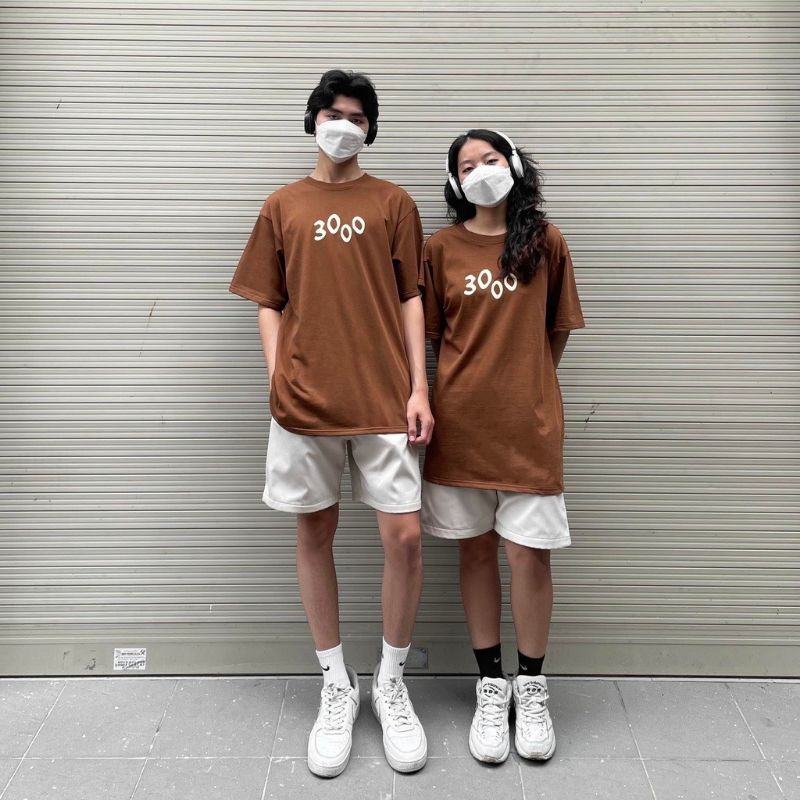 Áo thun tay lỡCó size unisex I love you 3000