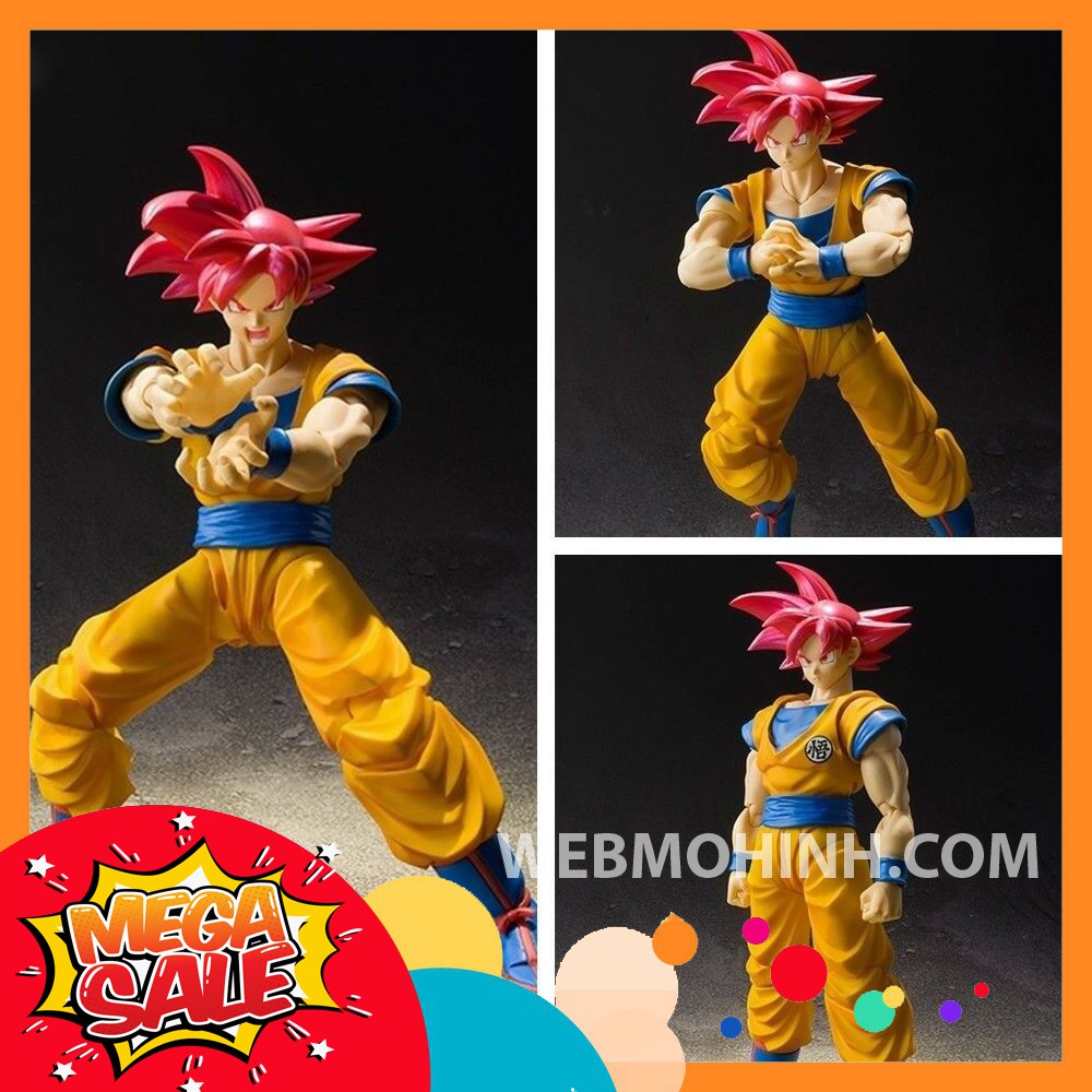 🌟GIÁ HỦY DIỆT🌟 Mô Hình Son Goku Super Saiyan God Dragon Ball Super 7 Viên Ngọc Rồng SHF - S.H. Figuarts Full Box