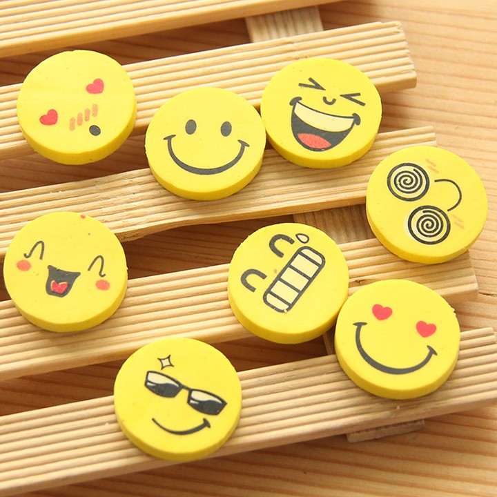 Bộ 4 Tẩy bút chì dẻo hình mặt cười smile cute - có bán lẻ 1