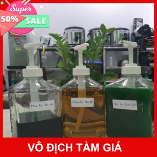 Bình đựng siro bằng nhựa - thủy tinh có vòi pump định lượng 10ml 1 lần bơm