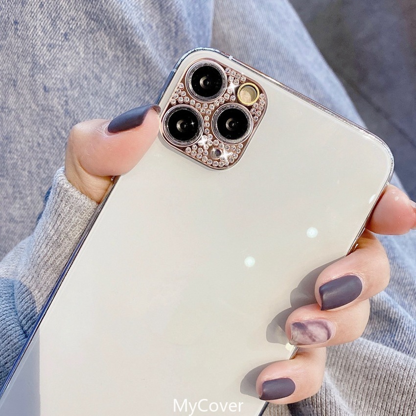 Miếng dán bảo vệ ống kính máy ảnh đính đá dành cho điện thoại iPhone 13 12 11 Pro Max