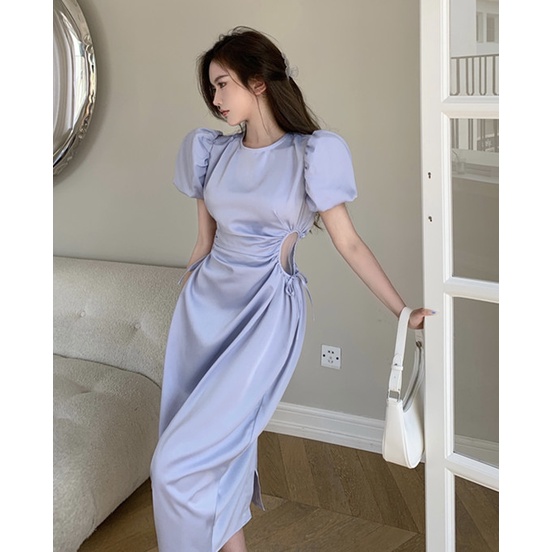 Váy nữ Vic's thiết kế tay phồng dáng dài, Đầm thời trang công sở cao cấp dự tiệc sang trọng V103 | BigBuy360 - bigbuy360.vn