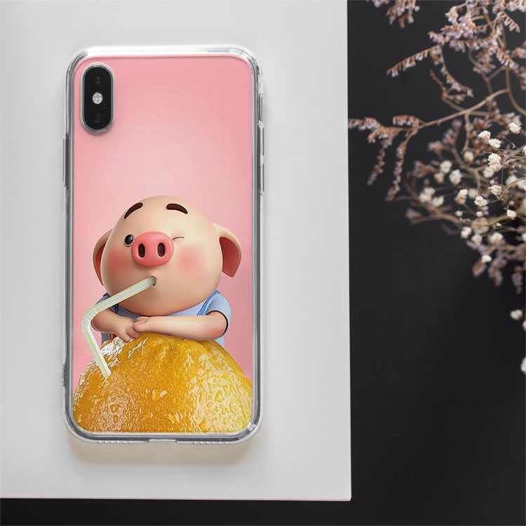 Ốp lưng điện thoại lợn con uống sữa Iphone 7/7Plus/8/8Plus/X/Xs/Xs Max/11/11 Promax/12/12 Promax PIG20210050