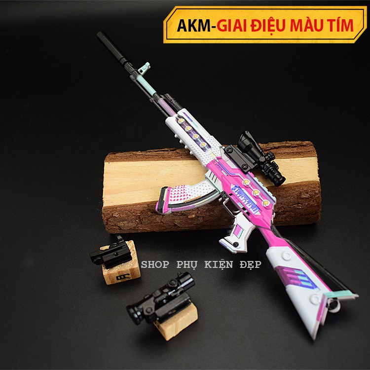 Mô Hình PUBG AKM Giai điệu màu tím - 22cm - Tặng Kèm Giá Đỡ