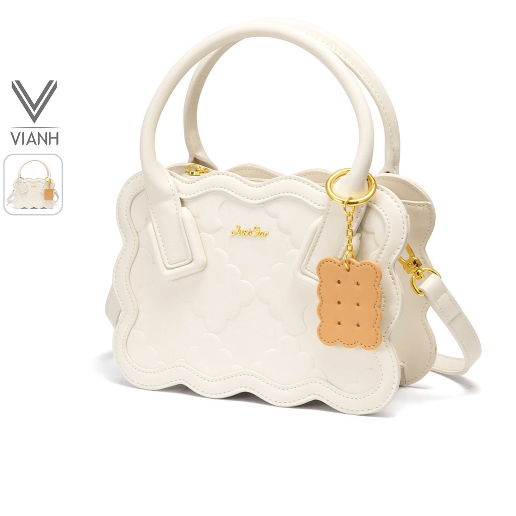 Túi xách nữ đẹp Just Star dễ thương thời trang phom chữ nhật charm bánh quy ViAnh Store 172898