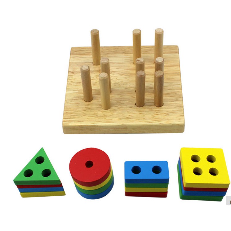 Giáo cụ Montessori thả hình khối