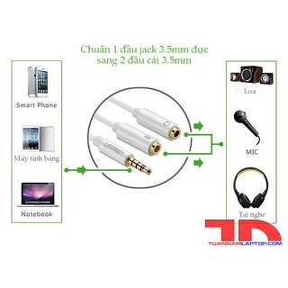 Cáp chia jack 3.5 ra mic và loa UGREEN 10789