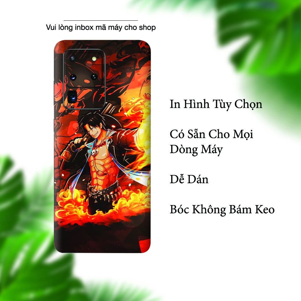 Miếng Dán Skin Điện Thoại In Hình Portgas D Ace One Piece Cho Iphone 7/ 8/ X/ XS/ 11/ 11 Pro Max Và Các Dòng Máy Android