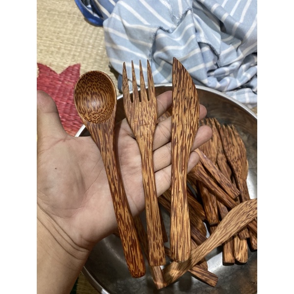 Muỗng nĩa gỗ dừa / Bộ 3 món