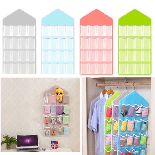 Túi Treo 16 Ngăn Trong Suốt Đựng Đồ Lót, Vớ