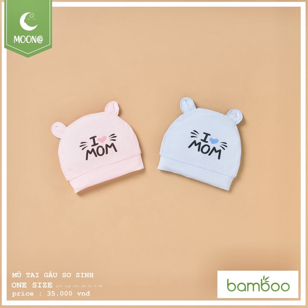 Bao tay chân và mũ Moon họa tiết chất cotton cao cấp cho bé
