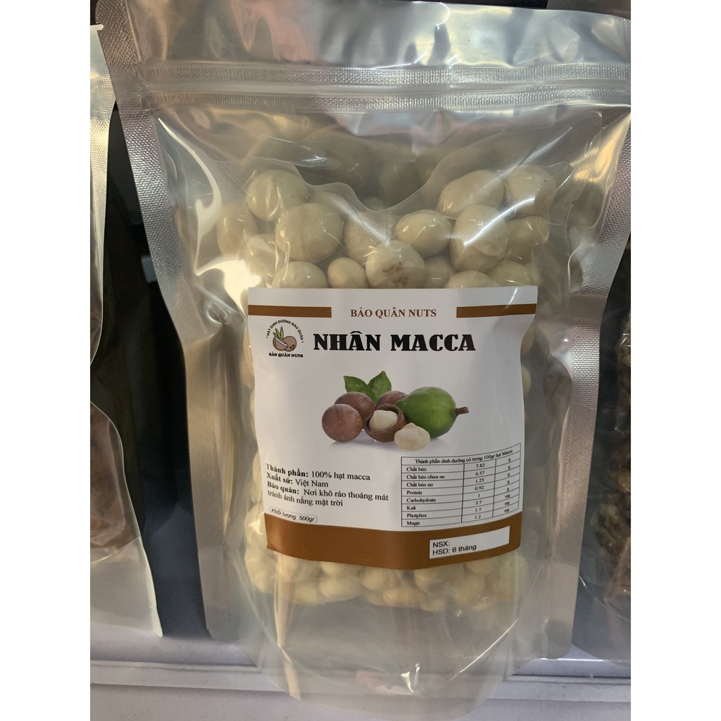 500gr Nhân macca nguyên hạt Mắc ca sạch đã tách vỏ loại 1