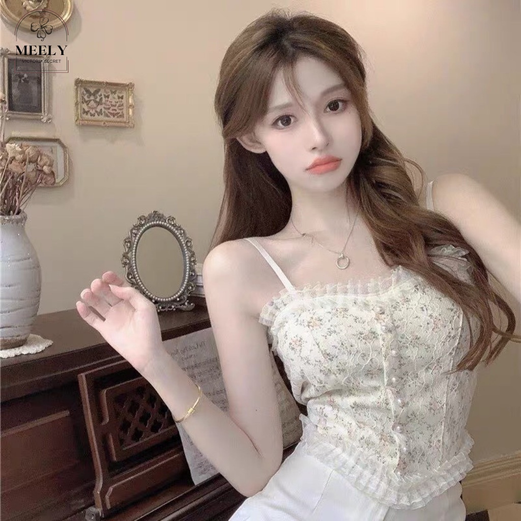 Áo Lót Nữ Bralette Ren Hoa Nút Ngọc Sexy Sang Chảnh, Áo Bra 2 Dây Tiểu Thư Siêu Hút Mắt - 9023 | BigBuy360 - bigbuy360.vn