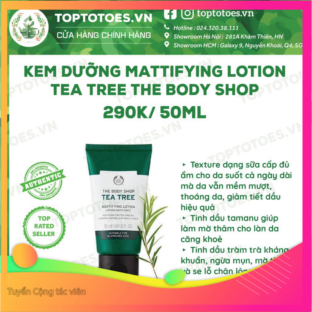 SALE SALE Kem dưỡng The Body Shop Tea Tree Mattifying Lotion kiềm dầu, ngừa mụn SALE SALE