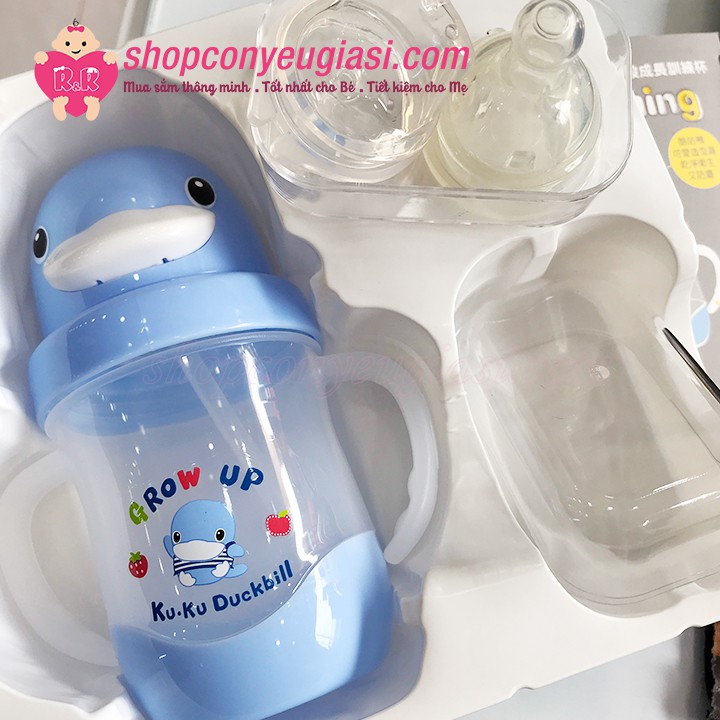 Bình Tập Uống KUKU 3 Giai Đoạn KU5453 200ml - 3 Trong 1