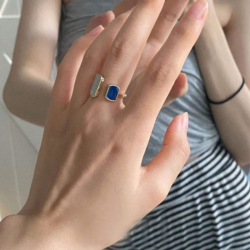 1 Nhẫn Hở Mạ Vàng Hình Giọt Nước Có Thể Điều Chỉnh Kích Thước Thời Trang Dành Cho Nữ