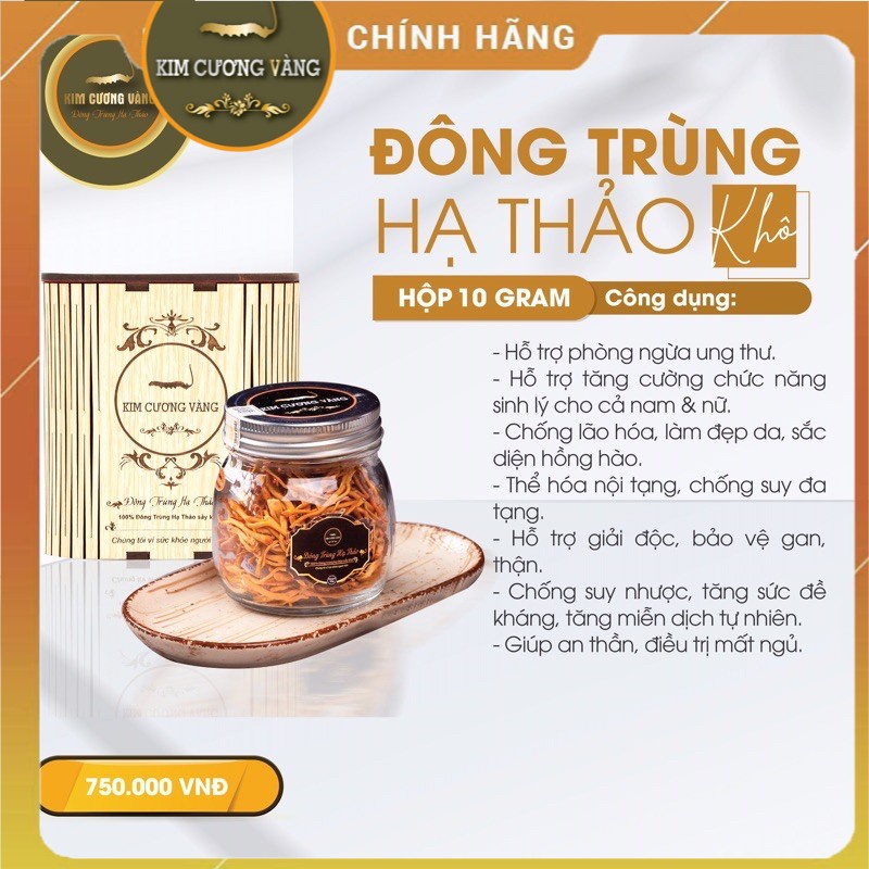 [𝙁𝙍𝙀𝙀 𝙎𝙃𝙄𝙋]⚡ Đông Trùng Hạ Thảo khô - Kim Cương Vàng