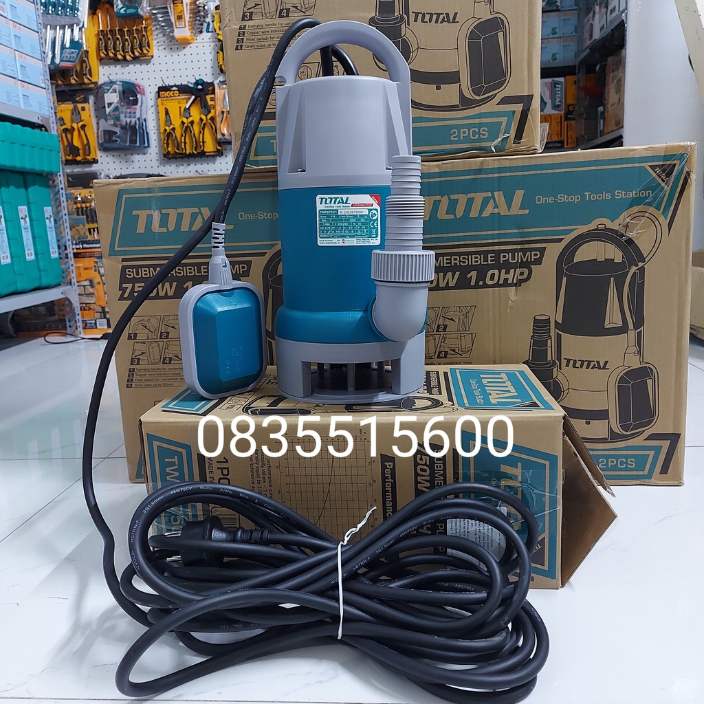 MÁY BƠM CHÌM NƯỚC THẢI CAO CẤP TOTAL TWP87501  BƠM TÕM VỎ NHỰA