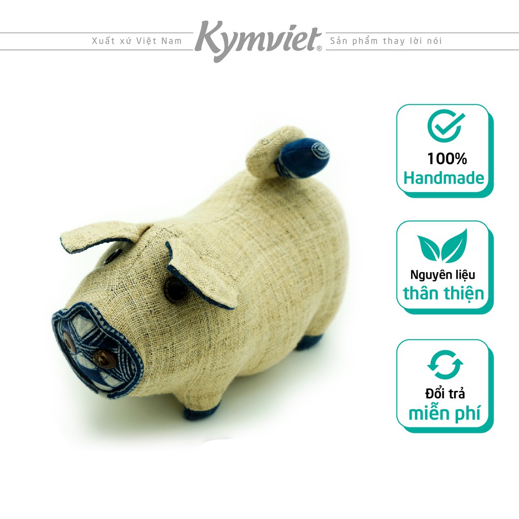 Đồ Chơi Nhồi Bông Hình Lợn Đông Hồ Cao Cấp Kymviet Craft Vải Thổ Cẩm Truyền Thống [LDH-2102]