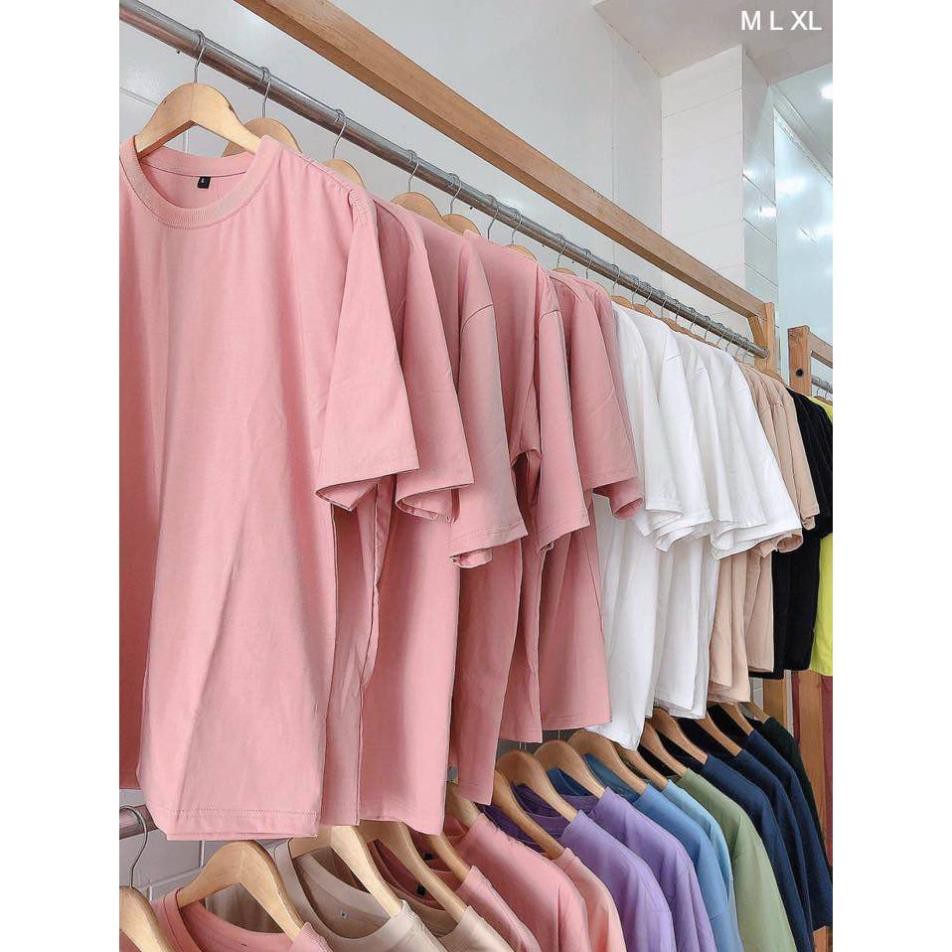 [FREESHIP] Áo Thun Trơn 💖 Tay Lỡ Form Rộng Unisex Nam Nữ 💖 Phong Cách Ulzzang Hàn Quốc Trơn Màu - Hannah Shop 💕