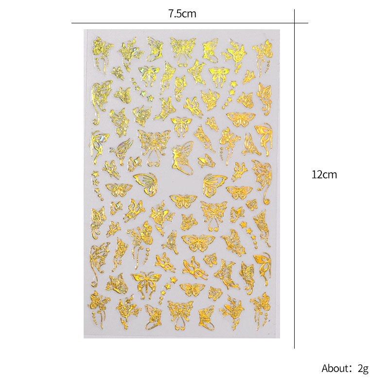 (Hàng Mới Về) Set 12 Tấm Nhãn Dán Trang Trí Móng Tay Tự Làm Hình Bướm 3d Dành Cho Nữ